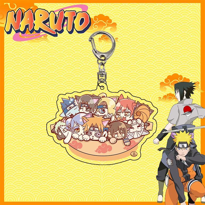 Anime Naruto Akryl nyckelring tillbehör Uzumaki Naruto Tecknad nyckelring