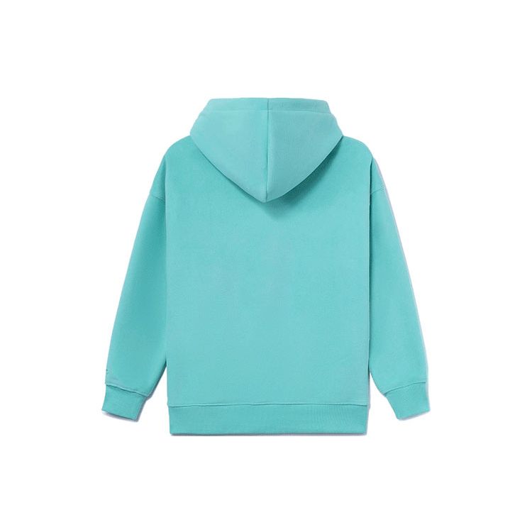 Li-Ning X Disney Toy Story Strawberry Bear Series Plush Loose Pullover Hoodie Women Tops Pool-Blue AWDR760-1