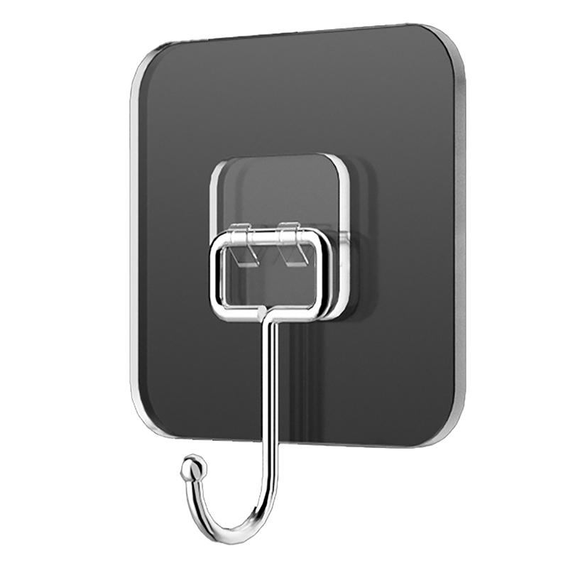 Luxury Hook Stainless Steel Kitchen Bathroom Hook Non-Perforated Metal Hook Strong Traceless Door Self-Adhesive Hanging Hook