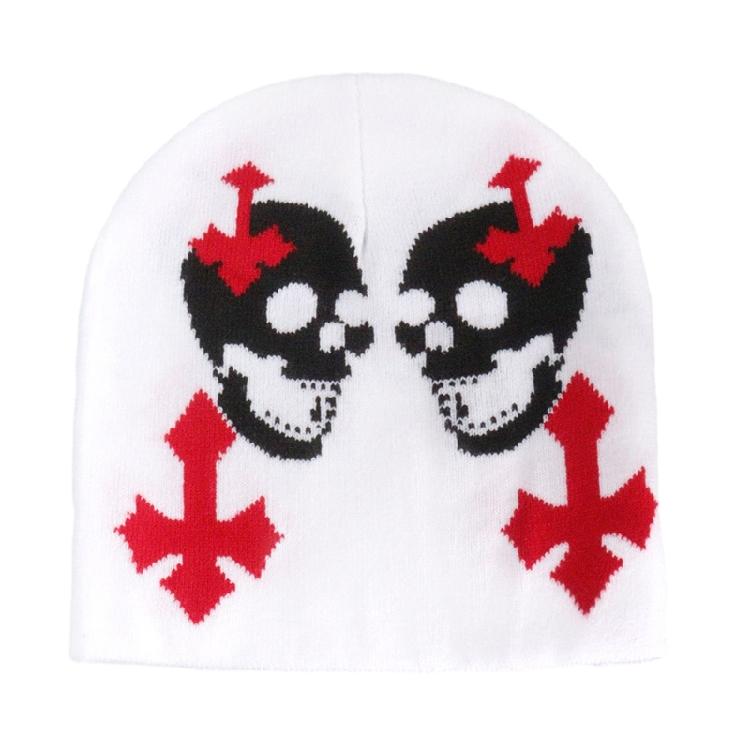 Women Knit Beanie Warm Ear Protector Hat Teens Halloween Jacquard Handmade Hat