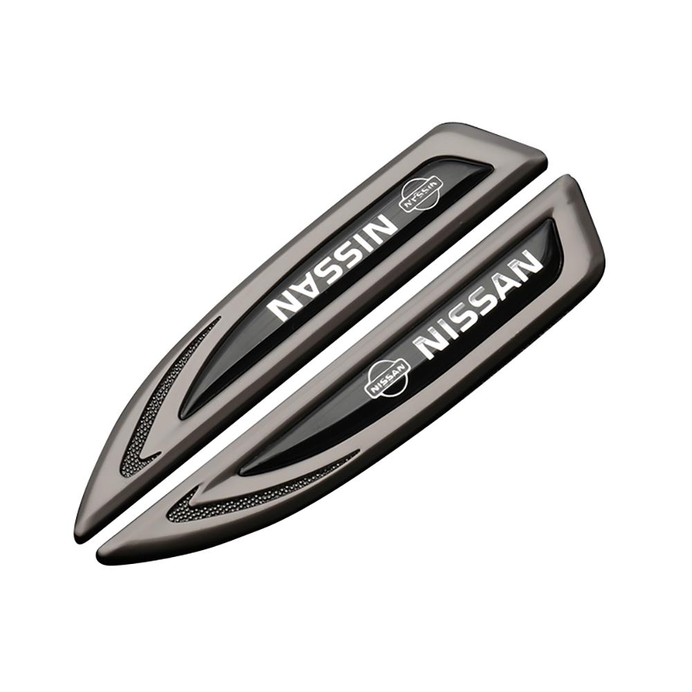 2PC Blade Badge Decor Sticker Labeling Car Emblem Body Trim Accessories For Nissan Nismo X-Trail Qashqai Sylphy Altima Leaf Note