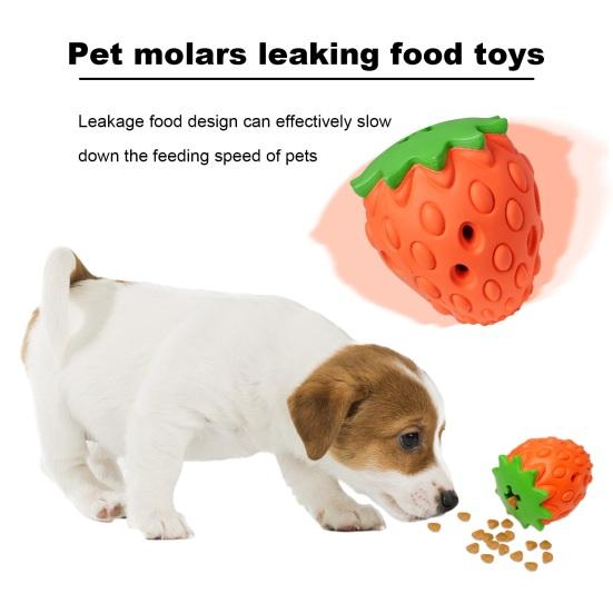 

Игрушка для домашних животных в форме клубники, медленная кормушка для домашних животных, игрушка, устойчивая к укусам, резиновая, для ухода за зубами, игрушка для прорезывания зубов собаки, товары для домашних животных