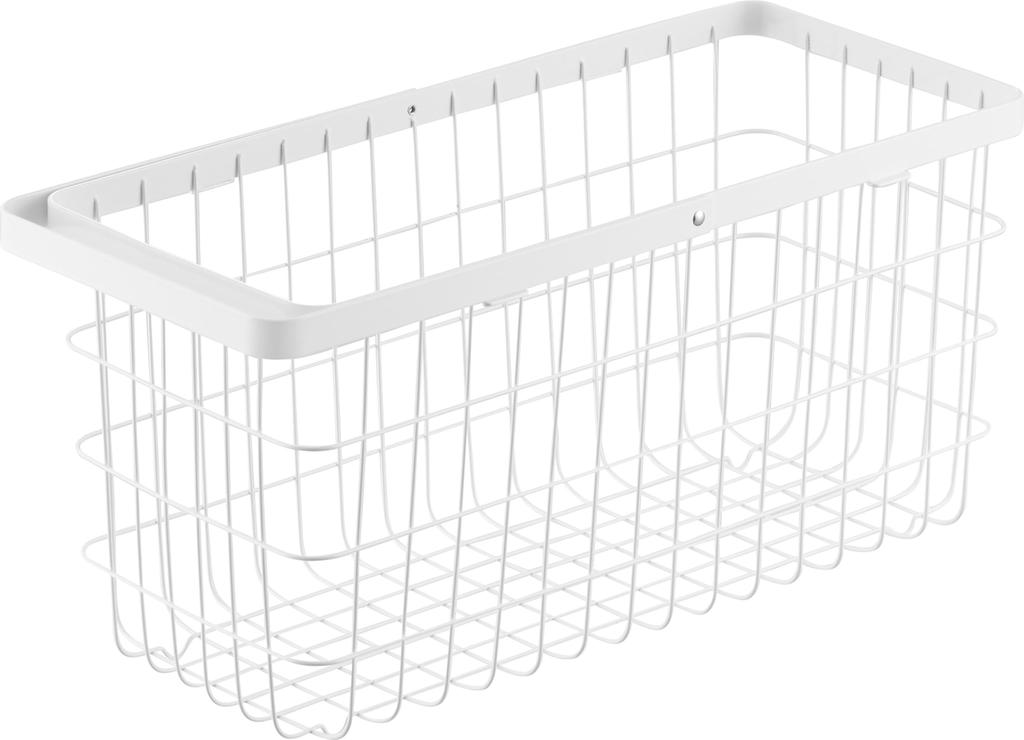 Yamazaki Tower Slim Laundry Wire Size 23cm W x 53cm D x Model 10001 Basket, White, 24.7cm H,