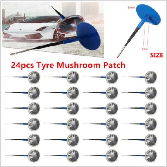 24x 4mm Car Truck Tire Puncture Repair Tubeless Wired Mushroom Plug Black YG