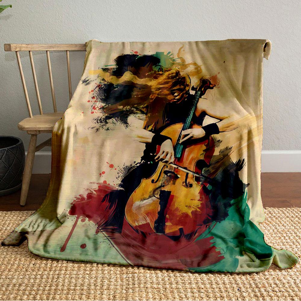 Cellist Art Splash Blanket for All Seasons Blanket Lunch Break Throw Gift