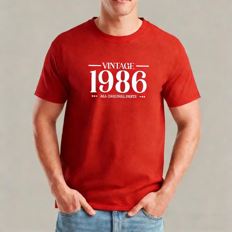 

Рожденный в 1986 году Футболка Смешная на День Рождения Мягкая Хлопковая Футболка с Индивидуальной Датой Подарок Футболка для Унисекс или Женщин Все Оригинальные Детали Короткий Рукав S
