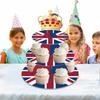 Union Jack Kuchenständer Union Jack 3-stöckiger Cupcake-Ständer Seine Majestät König Charles III. Krönung Britische Dekorationen Union Jack