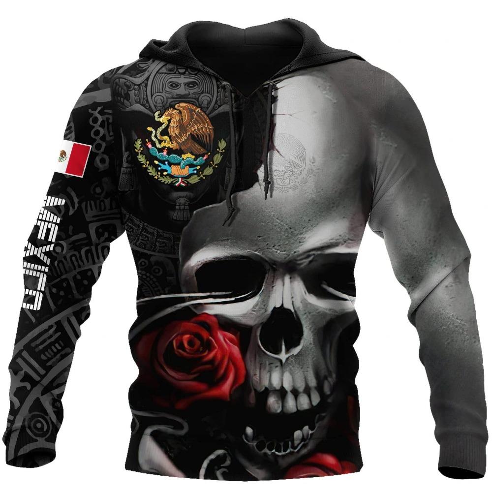 Sweat à capuche mexicain très populaire pour homme Sweat à capuche imprimé 3D Sweat à capuche décontracté pour le commerce extérieur