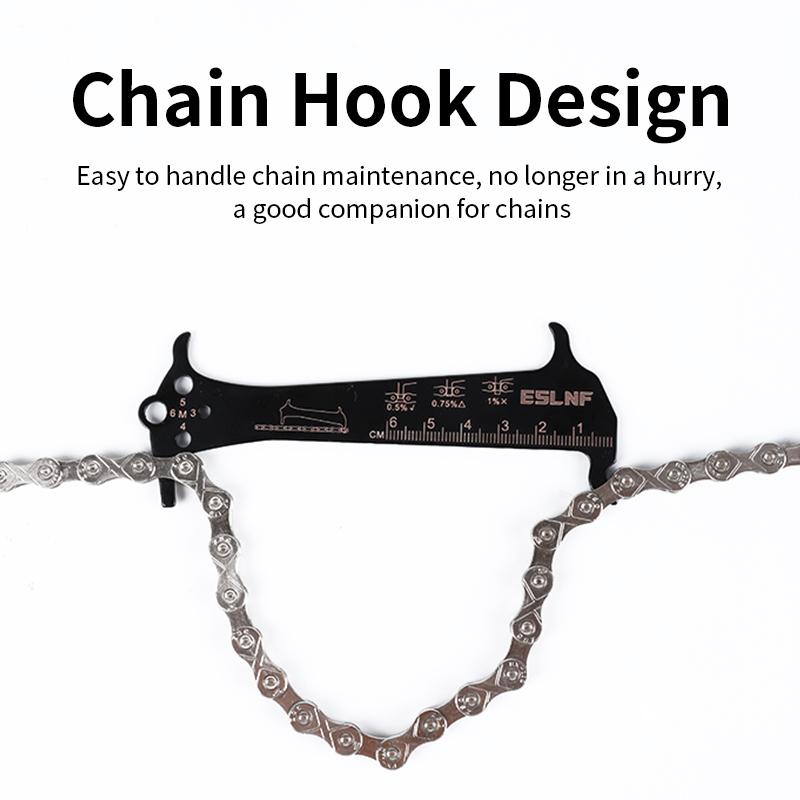 ESLNF High Precision Chain Wear Checker Tool Bicycle Gauge Measurement Ruler Durable for Mountain Road Cycling Chains