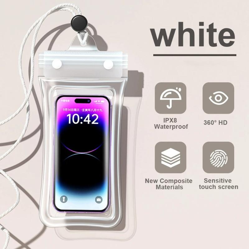 Full View Floating Waterproof Phone Case Underwater Dry Bag with Seal for Swimming, Diving, Beach, Rainy Day & Outdoor Use