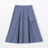 MUJI Women's Quick-Drying Broad Flare Skirt, BE1VAA5S, Smoky Blue, Size S