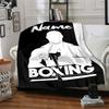 Custom Name Boxing Theme Printed Blanket - Perfect for Couch, Bed, Travel & Outdoor Use | Machine Washable, Cozy & Durable.