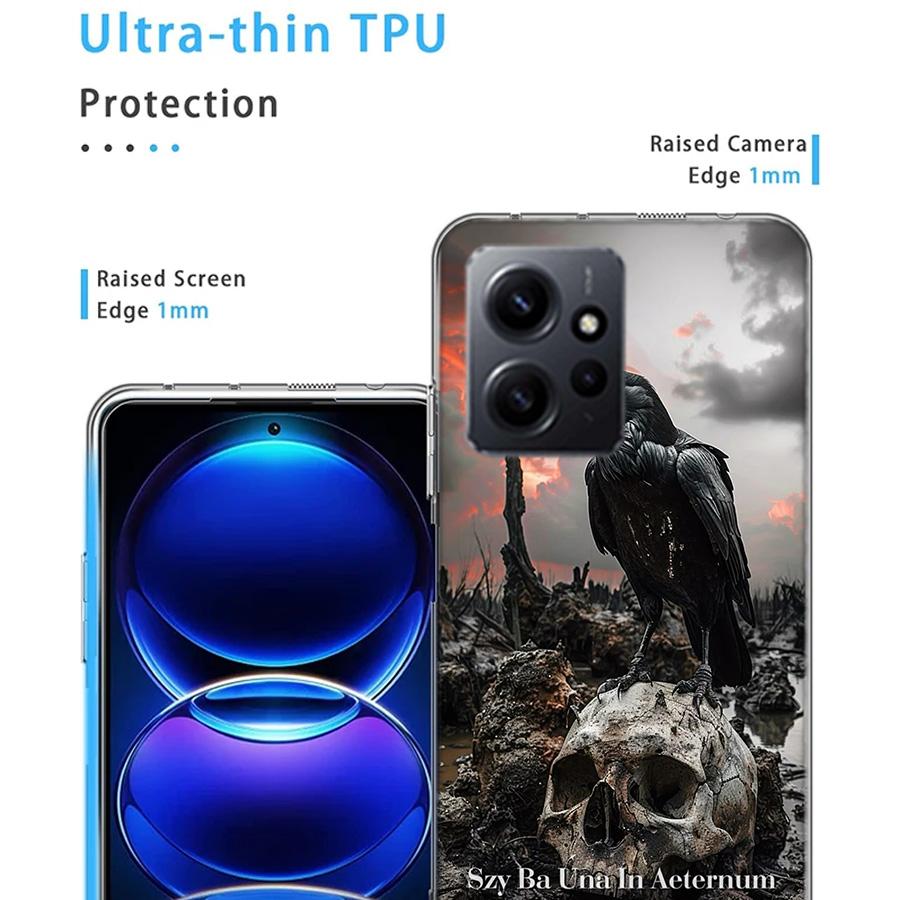 Raven Dark Crow Phone Case For Redmi Note 14 15 Pro 5G 13 12 Pro Plus 11 11T 11E 11S 10 Pro 10S 9 9S Cover Cell Clear TPU Capa C