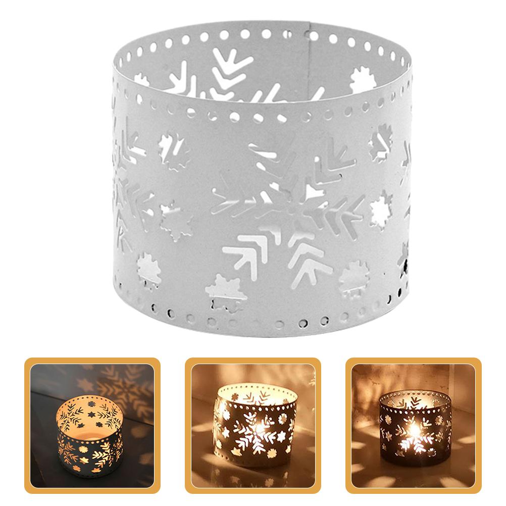 Shop Window Decoration Iron Holder Christmas Decorations Candlestick Hollow Holders Retro Style