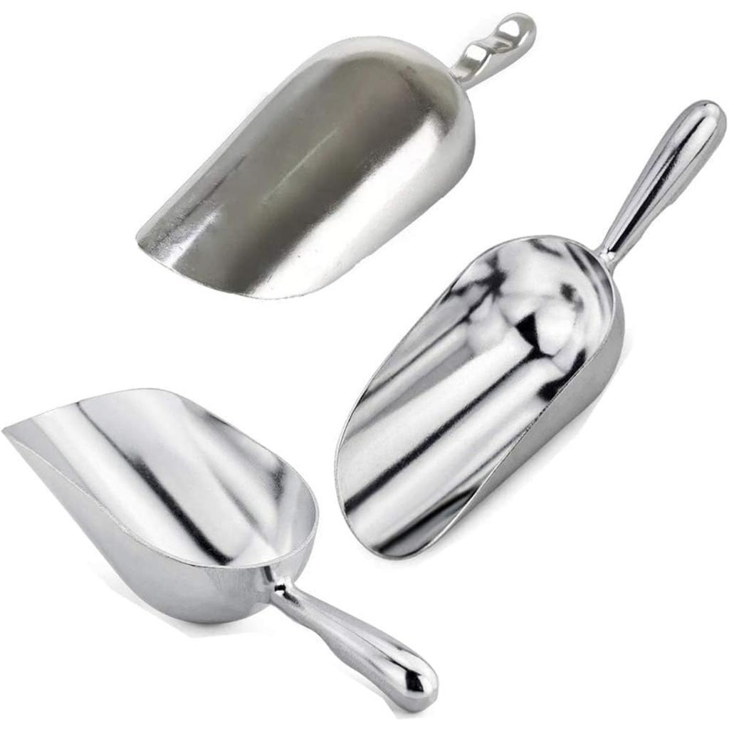 Ice Cube Endurance Scoop, Cast Aluminum Shovel Scoops Kitchen Utility Scoops Set Contoured Handle,Ideal for Ice Cube Coffee Bean Food Rust Free