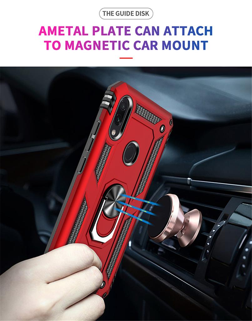 For Xiaomi Redmi Note 7 Case Cover Armor Rugged Military Shockproof Car Holder Magnetic Ring Case for Redmi Note 7 Pro