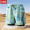Mens Double-Layered Board Shorts Swim Trunks Beach Swimming Surfing Quick-Dry Anti-Chafe Athletic Swimwear