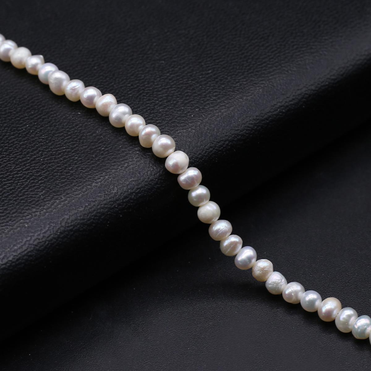 1 нить Boho белые искусственные жемчужные бусины 3-4 мм круглые свободные — фото 6