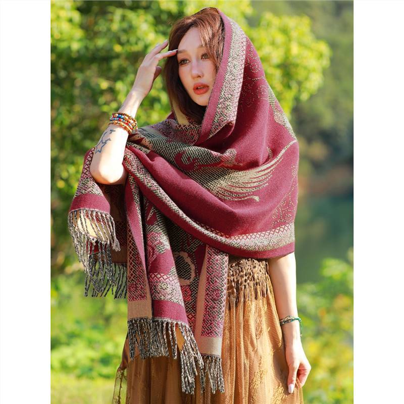 Skin Friendly And Breathable Warm And Versatile Home, Autumn And Winter Women'S Travel Shawl, Thick Cloak, Air Conditioning Blanket