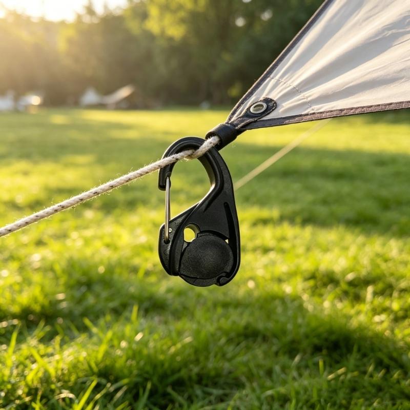 10Pcs Quickly Adjust Cord Lock Rope Tightener Light Weight Outdoor Camping Elastic Hanging Rope Hook for Camping Gear