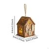 Christmas Lighted Village House, Wooden Tree Hanging Decoration for Bedroom Winter Room