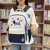 Cartoon-Rucksack mit Kontrastfarbe für Mittelschüler, leichter Schulrucksack, Damenrucksack mit großem Fassungsvermögen