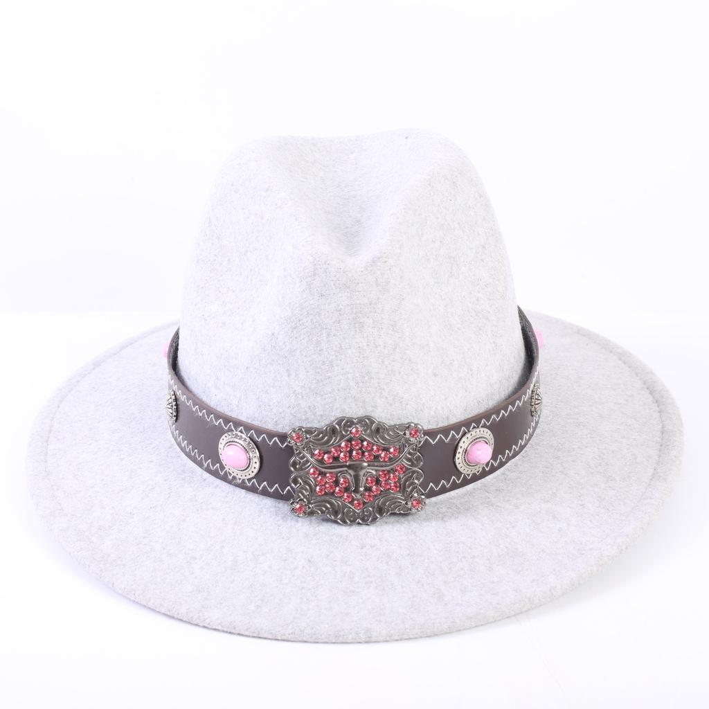 Popular European and American High-end Wool Top Hat, Men's and Women's Fashion Versatile Elegant Top Hat Jazz Hat
