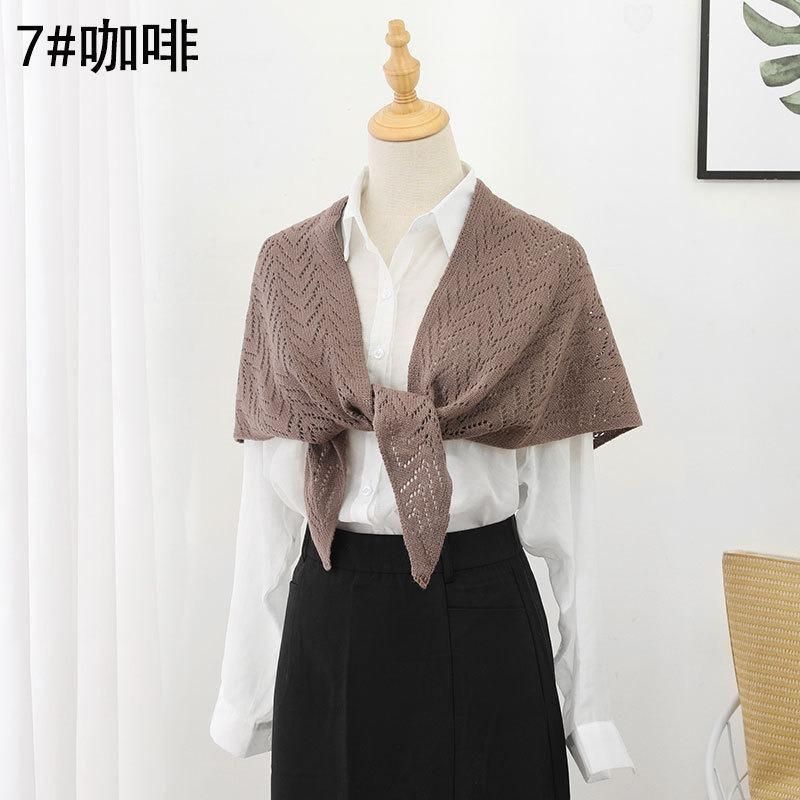 Spring Summer Knitted Triangle Scarf Dual Use Shawl Head Wrap