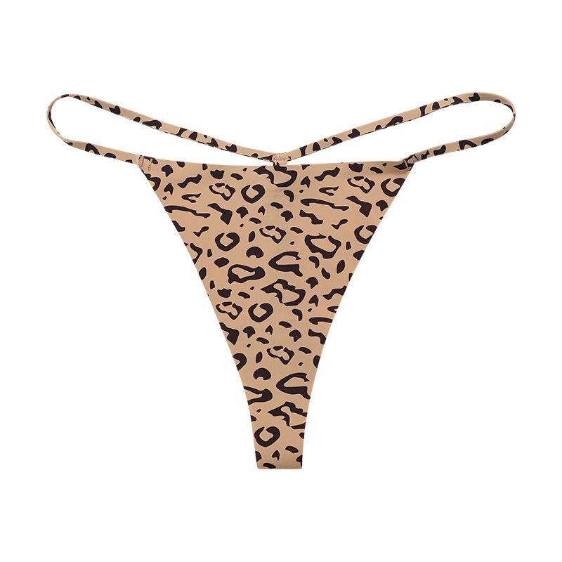 Sexy Leopard Print Thong Female Seamless Low Waist Hot Temptation Fitness T-briefs
