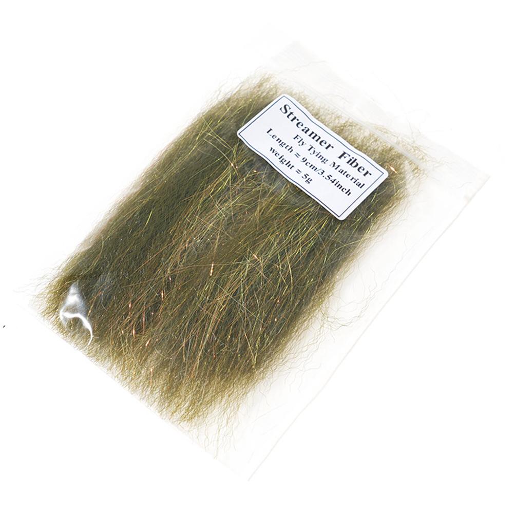 6Colors 9cm Flash Streamer Minnow Fibers Kinky Synthetic Fly Fishing Tying Material For Bass Pike Lure Jig Head