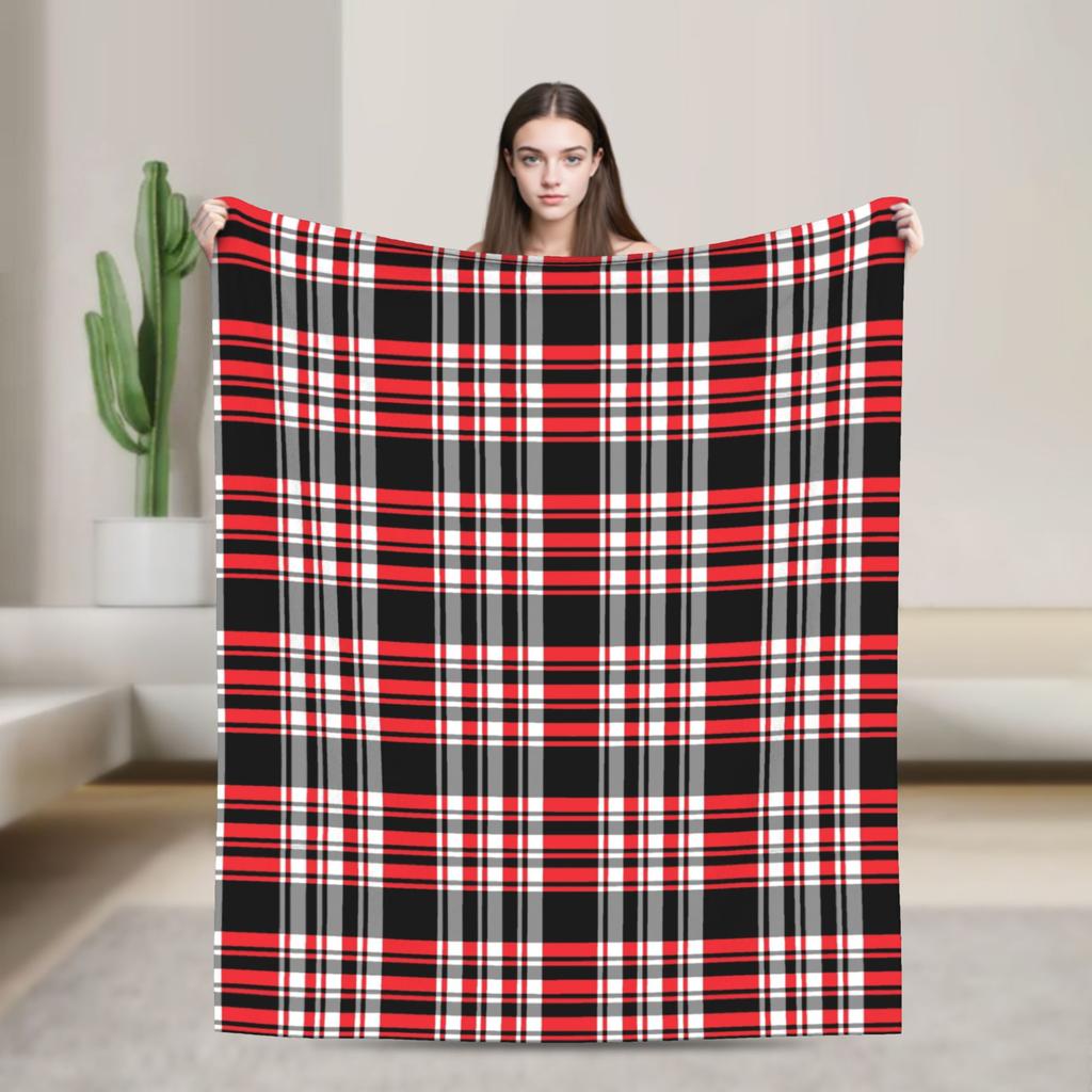 Christmas Brodie Dress Tartan Plaid Blanket Flannel Summer   Multifunction Soft Throw Blankets for Bedding Car Bedspread