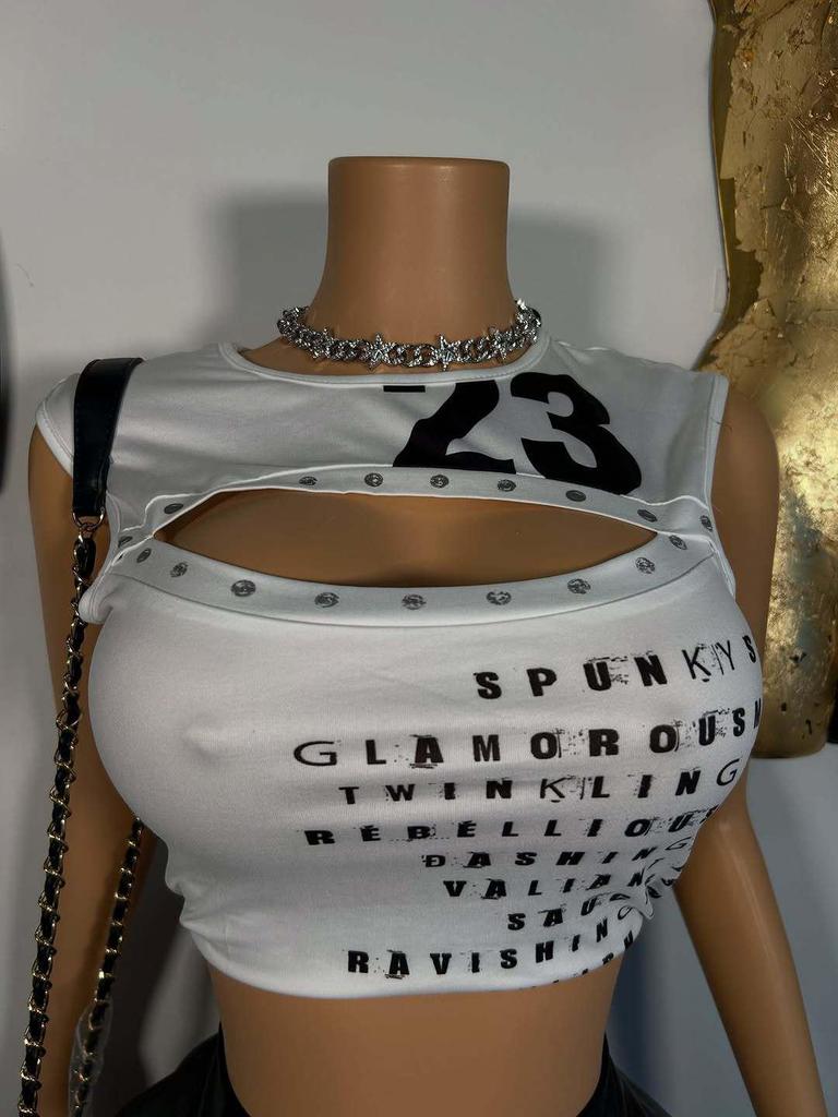 Sexy Letter Print Crop Top