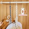 2pcs Rotatable Porous Hanger Storage Rack Household Dormitory Clothes Brace Organizer Multi-Storey Balcony Hanger Storage Rack