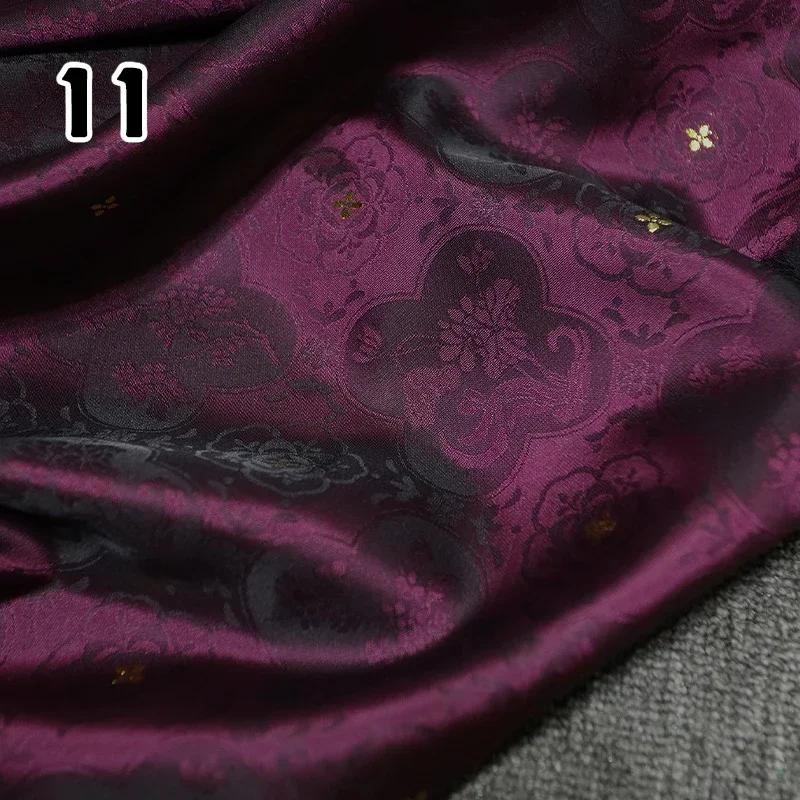 

1m High End Jacquard Fabric Small Golden Osmanthus Lotus Flower Brocade Fabric for Cheongsam Horse Face Skirt DIY Sewing 1x1.5m