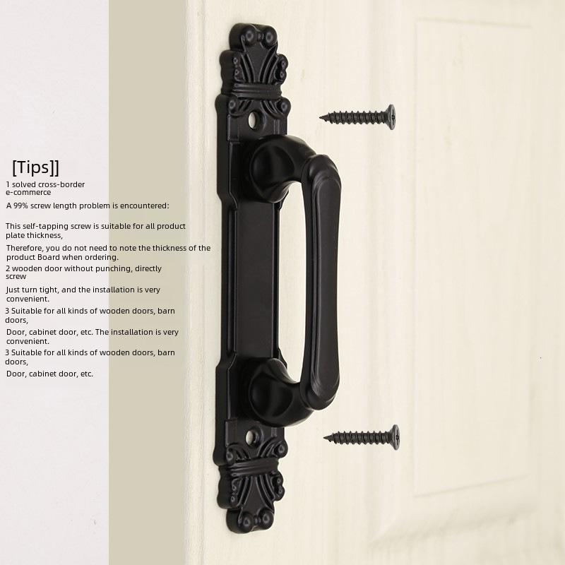 Antique Copper Exposed Barn Door Handle: Punch-Free Heavy-Duty Design for Wooden Doors