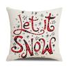 Red and Black Plaid Christmas Pillow Case Linen Print Home Lumbar Support Office Cushion