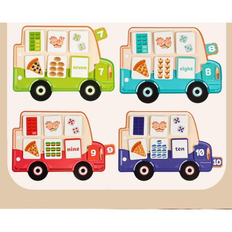 1SET car theme baby 1-10 digital learning quiet book early education educational science and education paper toys
