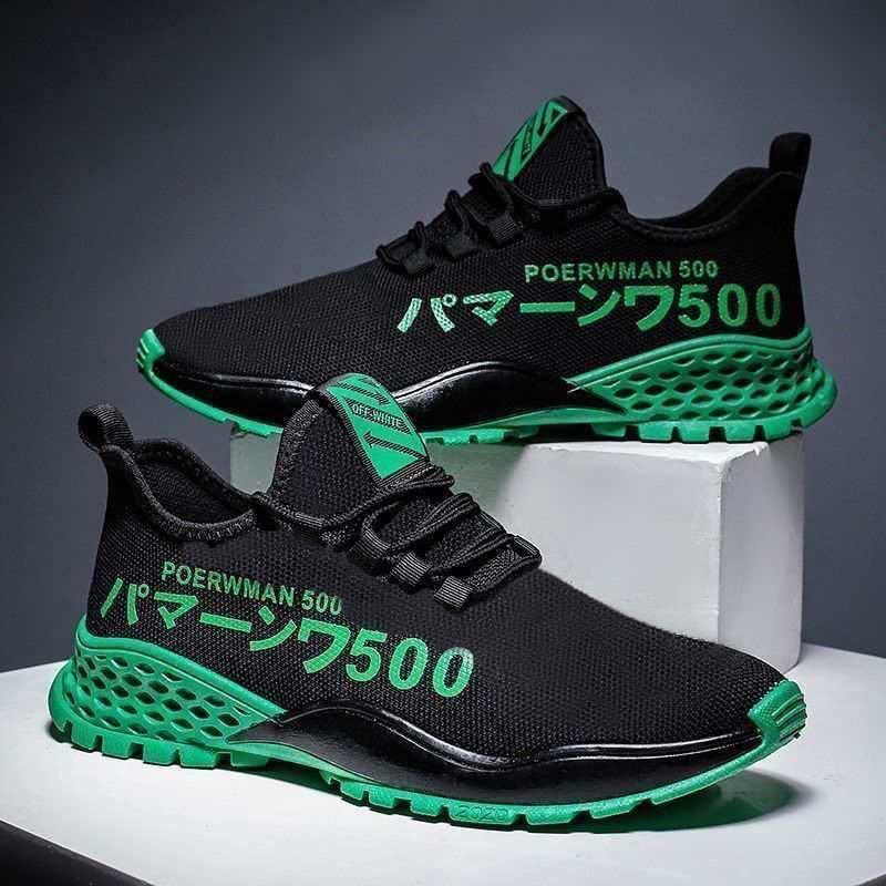 New 2025 Breathable Soft Sole Trendy Black Men's Casual Korean Style Running Shoes
