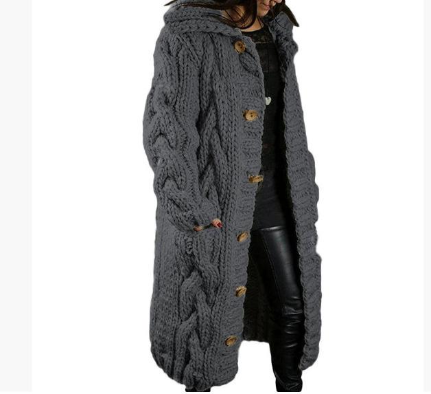 2025 Women's Plus Size Fashion Cardigan Sweater Coat - European & American Style Knitwear