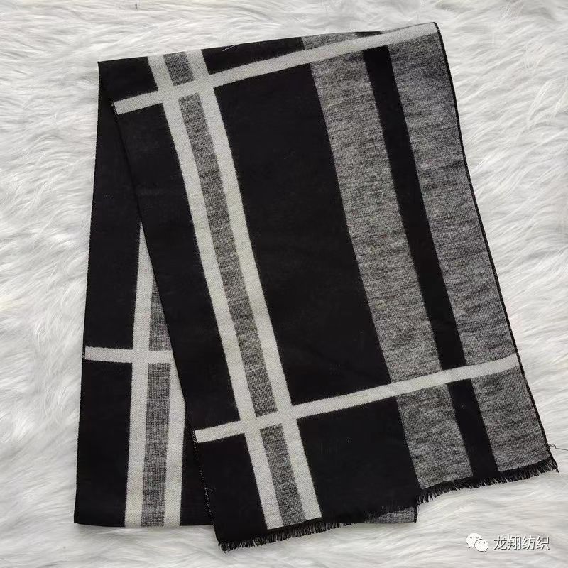 Business Men's Silk Brushed Scarf Fashionjacquardplaid Mulberry Silk Scarf