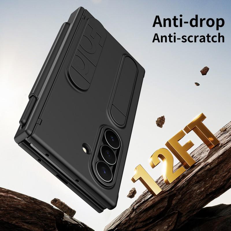 TriFold Phone Case With Wrist Strap Pen Slot Hinge Cover Galaxy Z Fold Series Shockproof PC Protective Shell