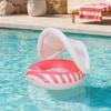 Yousheng Baby Schwimmring mit Baldachin, Aufblasbarer gestreifter Pool Schwimmring für Kleinkinder Jungen Mädchen, UV Sonnenschutz Schwimmring mit Sicherheitsitz