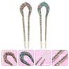 FRCOLOR U-shaped Kanzashi (hair Ornament), Set of 2, Vintage Style, Rhinestones, for Japanese Traditional Wear, Coming-of-age Ceremony, Wedding,