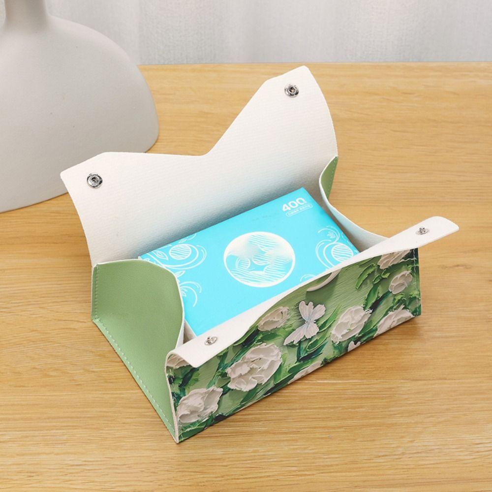 with Buttons Napkin Holder PU leather Paper Towel Box New Large Storage Box  Home