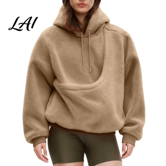 Pet Pouch Hoodie Women Sling Hoodie Oversized Hooded Sweatshirt with Kangaroo Animal Holder Top Pouch Dog Cat Fleece Pullover