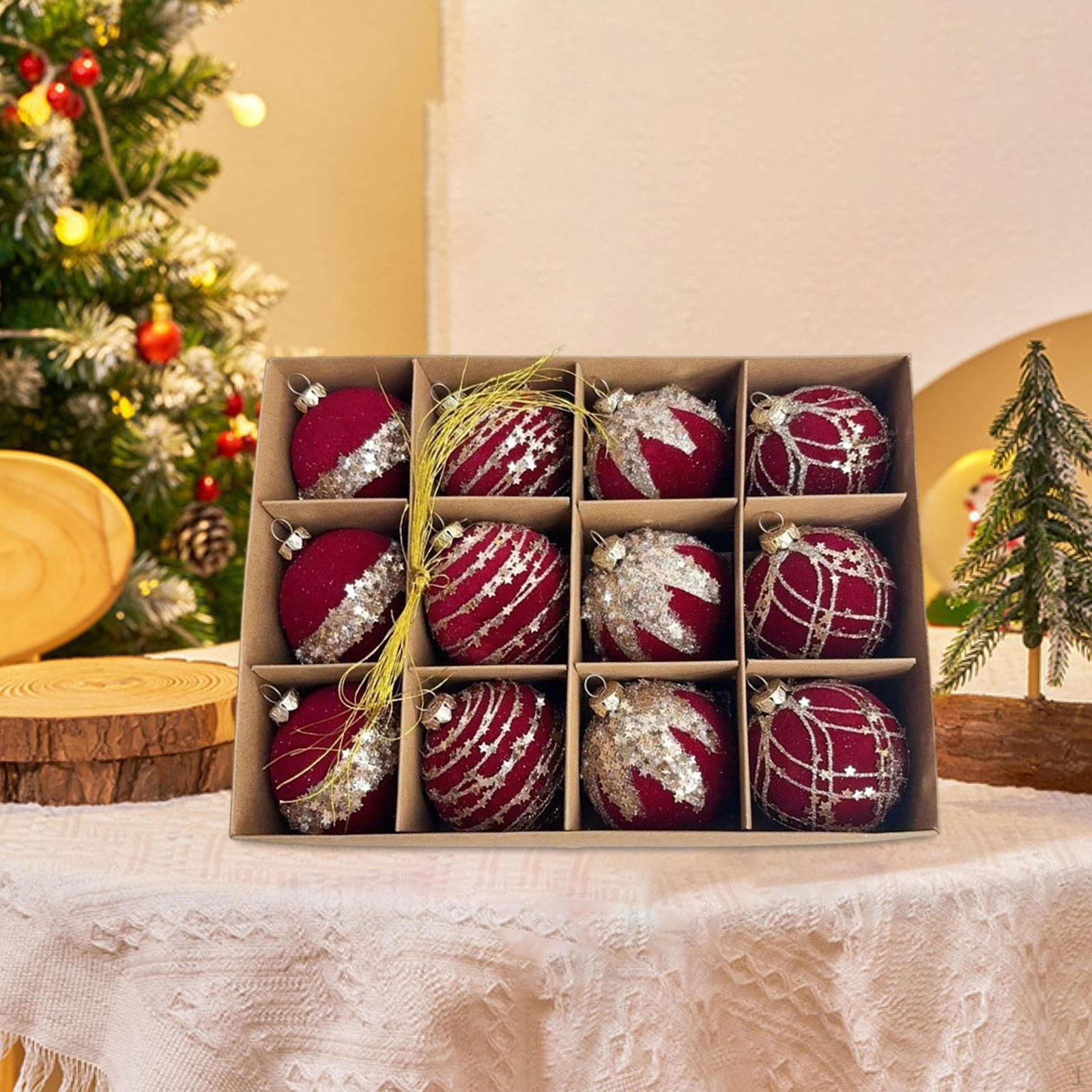 12 штук Рождественские подвесные шары украшение для елки подвески украшения для крыльца 6 см