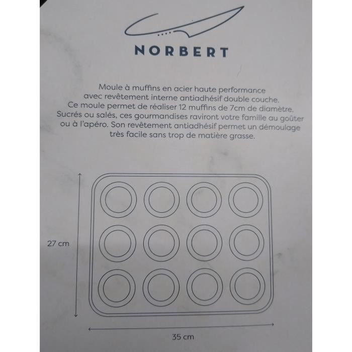 Muffin Tin - NORBERT TARAYRE - 35x27x3 Cm - Steel - 2 Non-stick Layers - Scratch Resistance