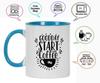 Inkdotpot Goodday Start With Coffee 11 Oz Ceramic Coffee Mugs Great For Co-worker Boss Gift For Coffee