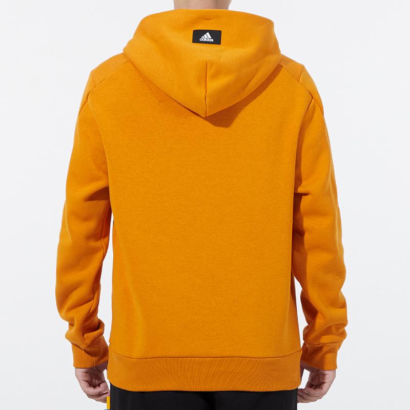 Adidas Large Logo Print Hoodie Men Sweatshirt Orange H46511