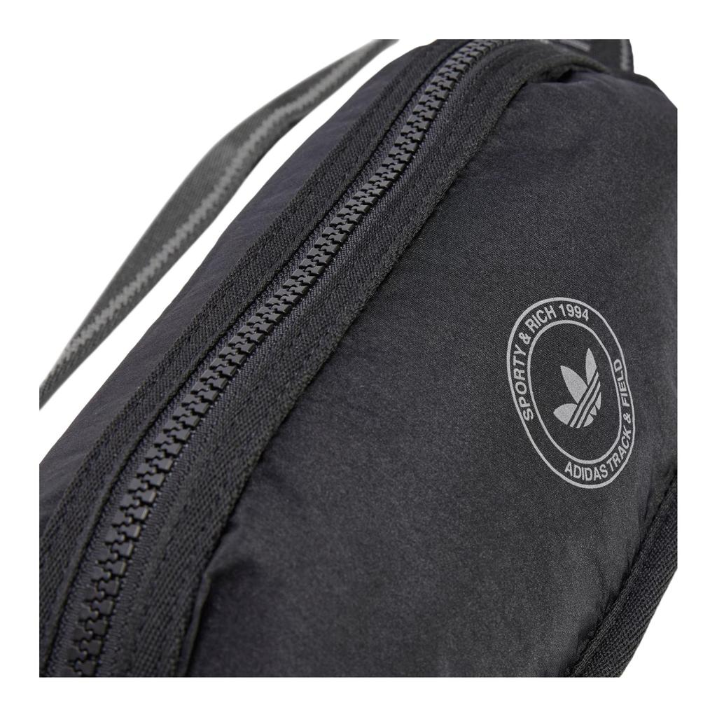 Adidas Originals X Sporty & Rich Collaboration 0.9L Fashionable Versatile Sports Waist Bag Women Waist Bag Black KA0717